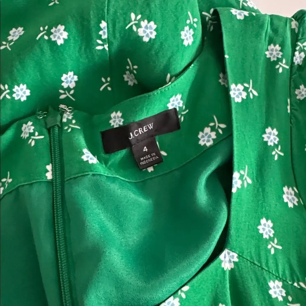 J. Crew Puff-sleeve midi dress in bandana flowers print EUC